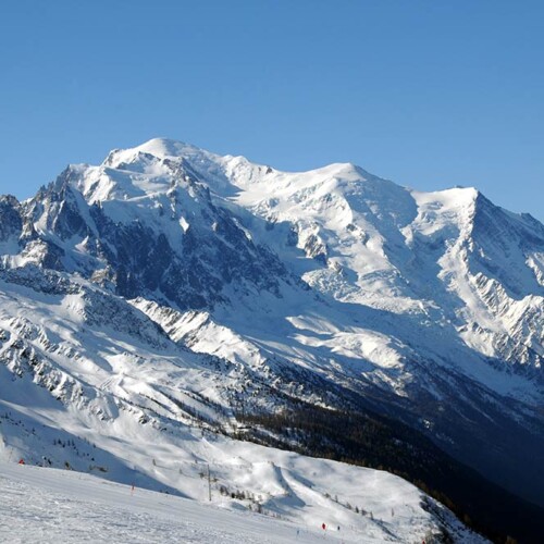 A mountain view of Chamonix's ski area.