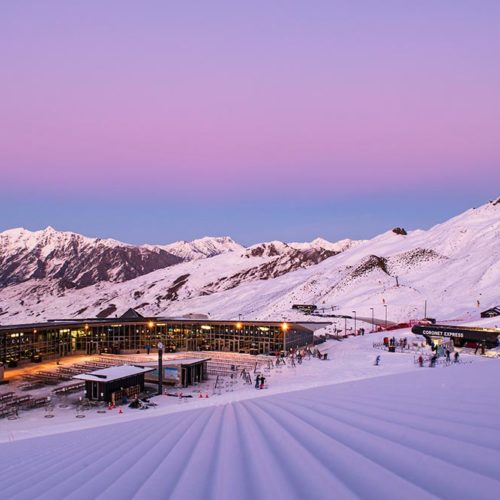 Corduroy heading down to the ski lodge at Coronet Peak + The Remarkables in New Zealand.